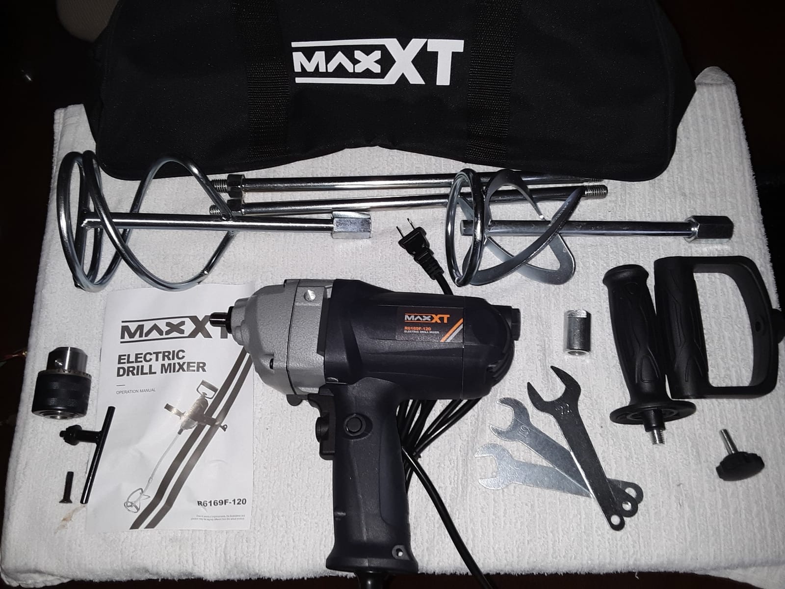MAXXT Drill Mixer Set with Spade Handle 1/2 inch Electric Corded Mixing Drill Machine 9A Motor Concrete Mud Mixer customer photo 2