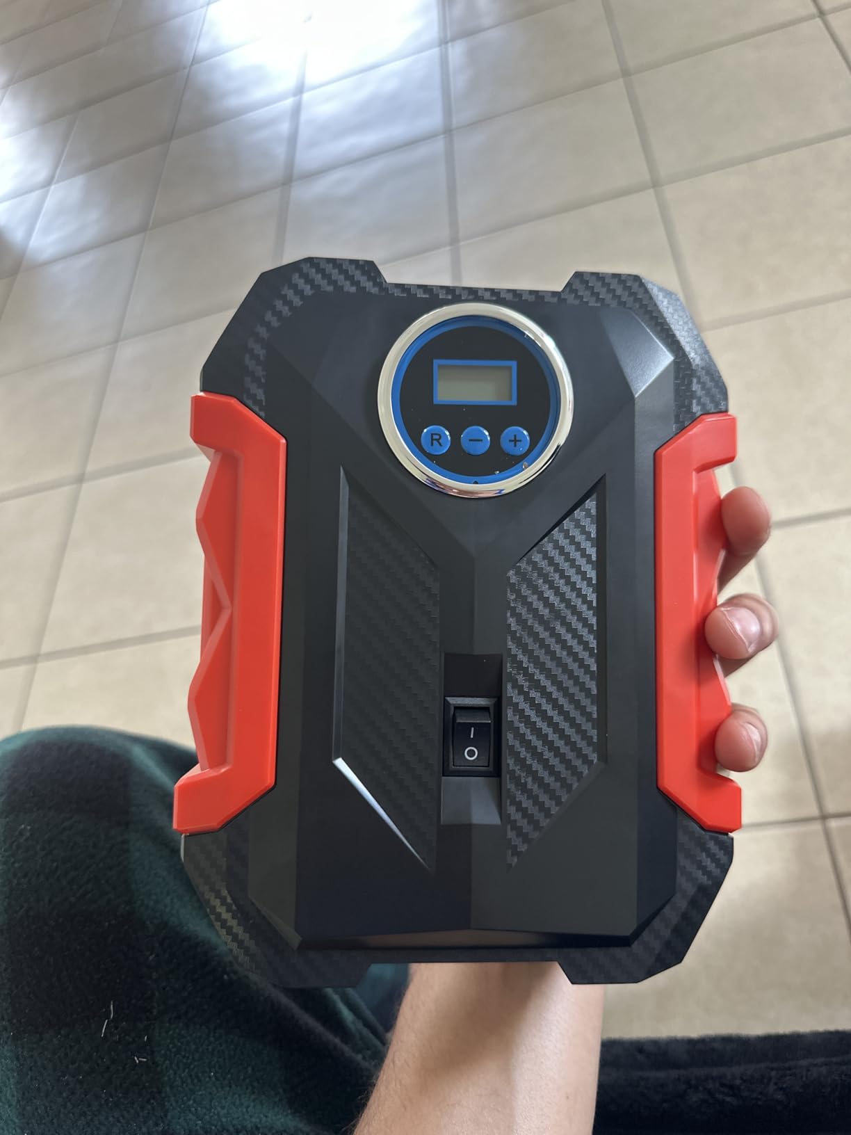 Digital Air Compressor for Car Auto Pump Portable Tire Inflator with LED Light DC 12V, Red customer photo 2