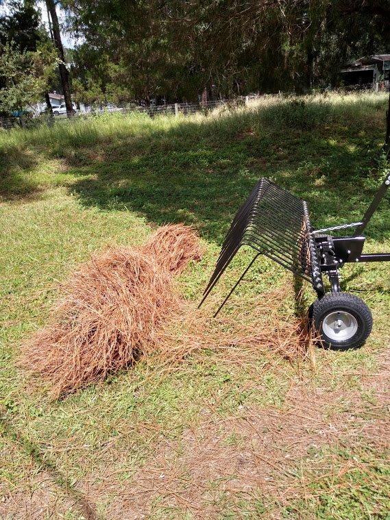Yard Tuff 72 Inch Durable Steel Rake with Wheels, Lift Handle and Hitch for ATV, UTV, or Tractor customer photo 1