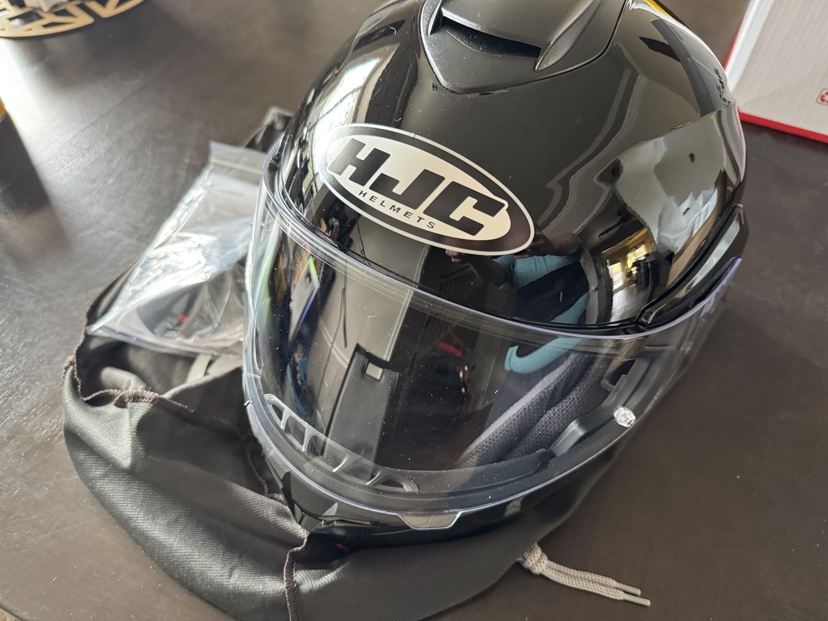 HJC C91 Solid Modular Motorcycle Helmet with HJ-17 Pinlock Shield, DOT Approved (Semi Flat Black, Large) customer photo 1