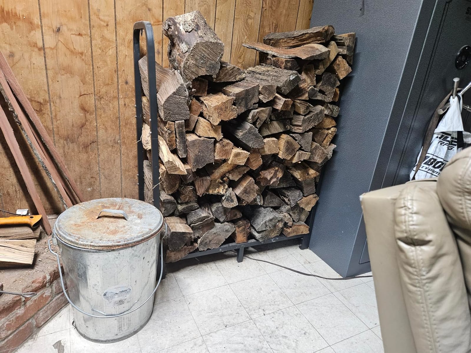Firewood Rack Outdoor 8ft Heavy Duty Logs Holder for Indoor Fireplace Metal Wood Pile Storage Stacker Organizer, Matte Black customer photo 2