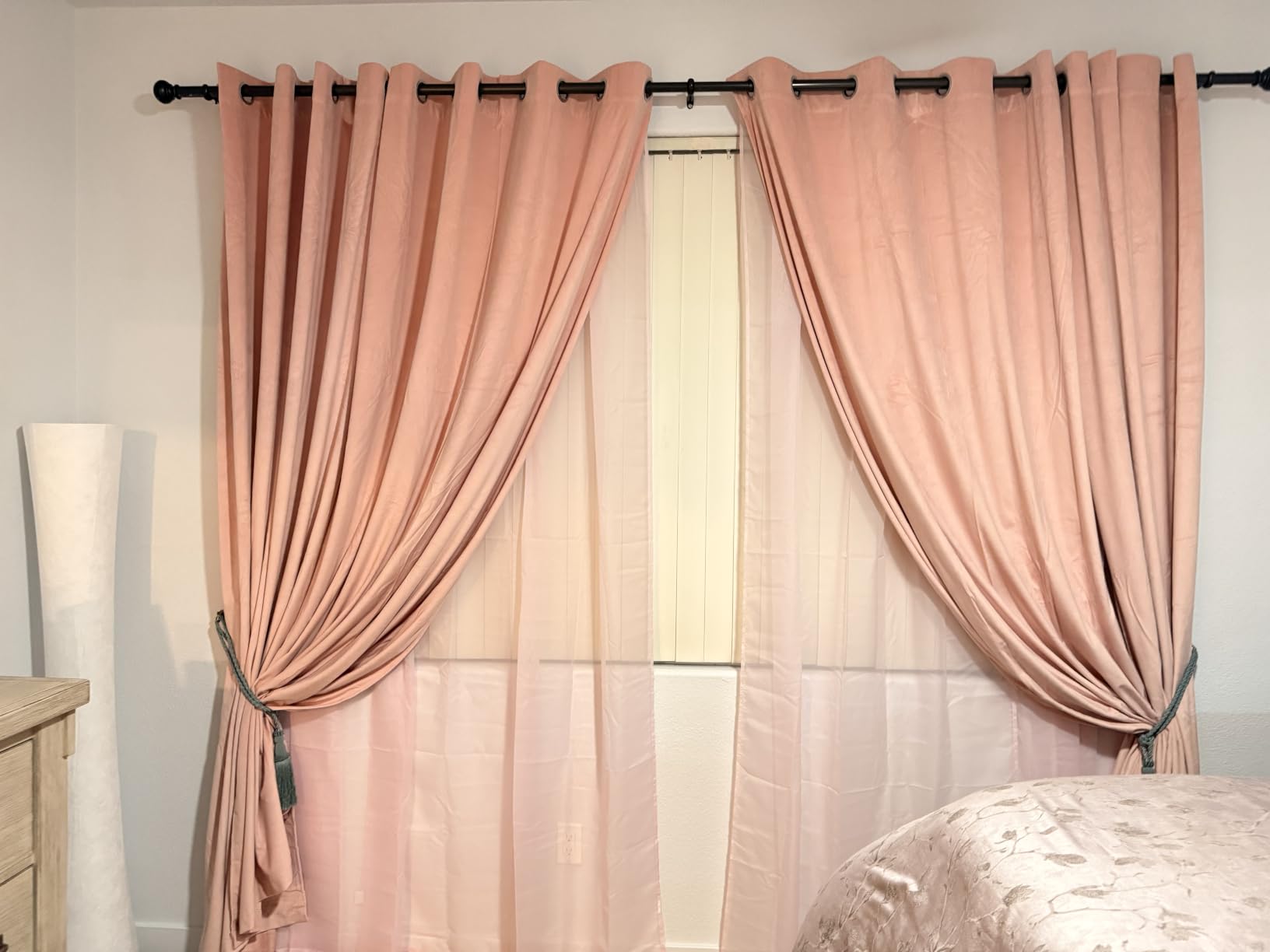 MIULEE Velvet Curtains Halloween Black 52 x 84 Inch Length Set of 2 | Grommet Drapes, Soundproof Thermal Insulated, Elegant Room Darkening Blackout Curtains, Classical Living Room Bedroom Decor customer photo 1