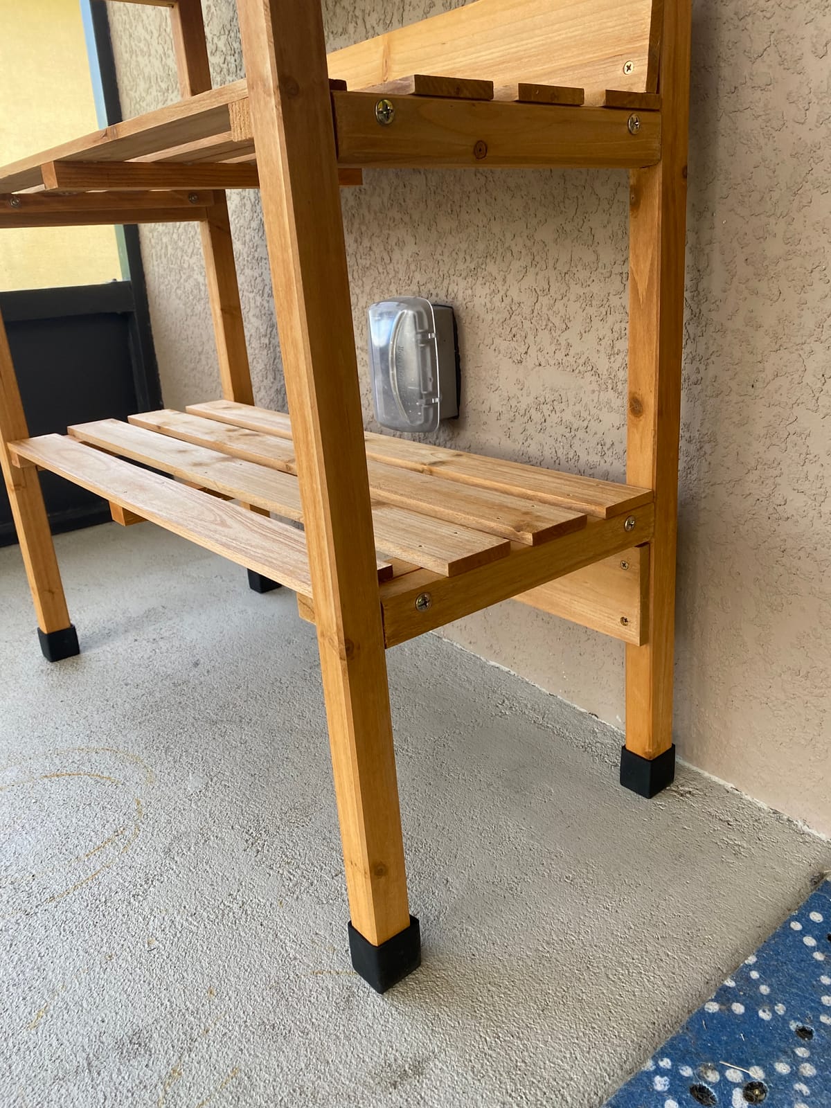 Topeakmart Potting Bench, Metal Top Garden Table for Outdoors, Natural Wood | Outdoor potting bench with metal top, 3-tier shelves and hooks; sturdy fir wood garden table for planting and gardening work customer photo 1