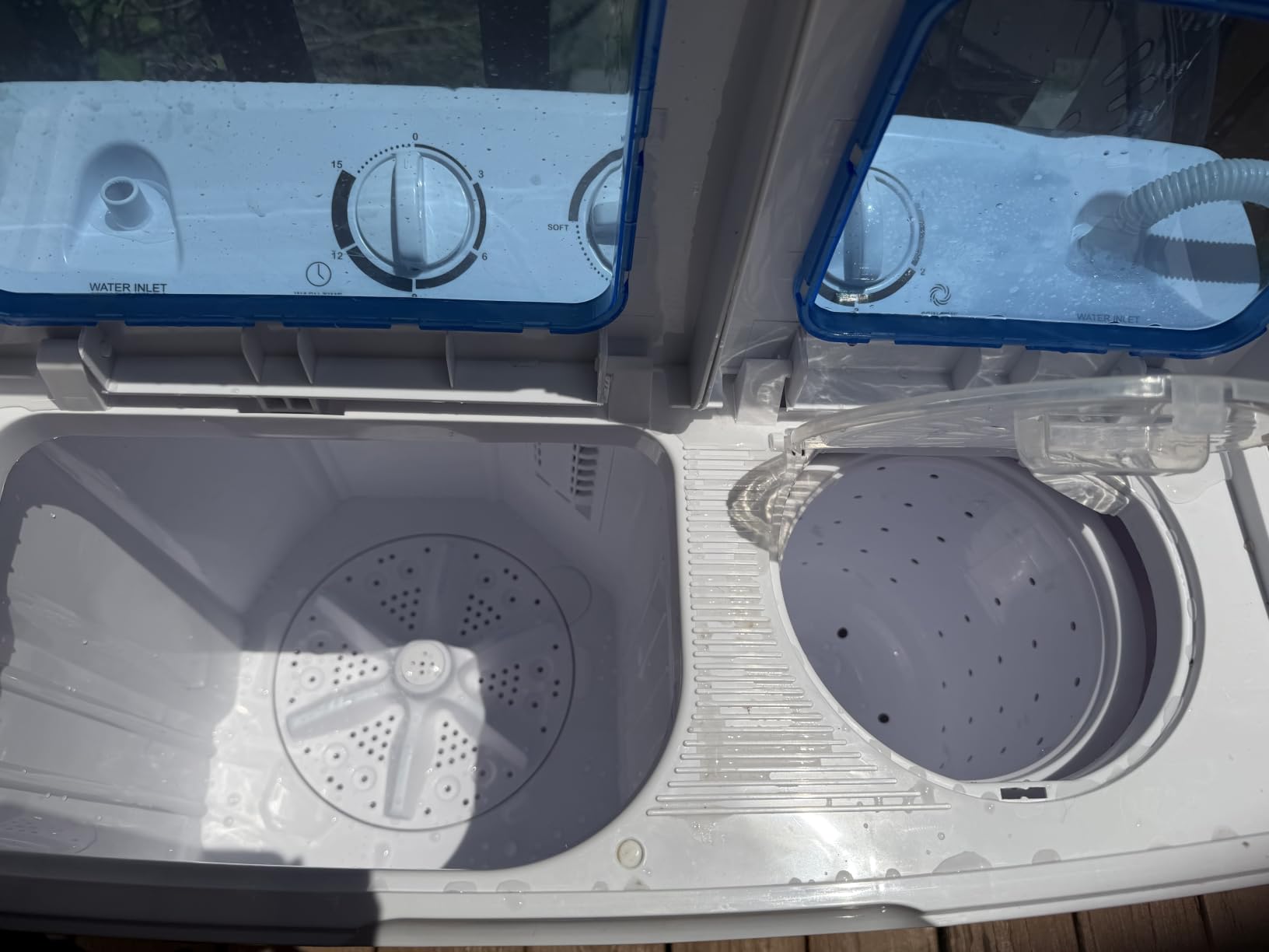 COSTWAY Portable Washing Machine, 12Lbs Washer and 8Lbs Spinner, Blue+White customer photo 2