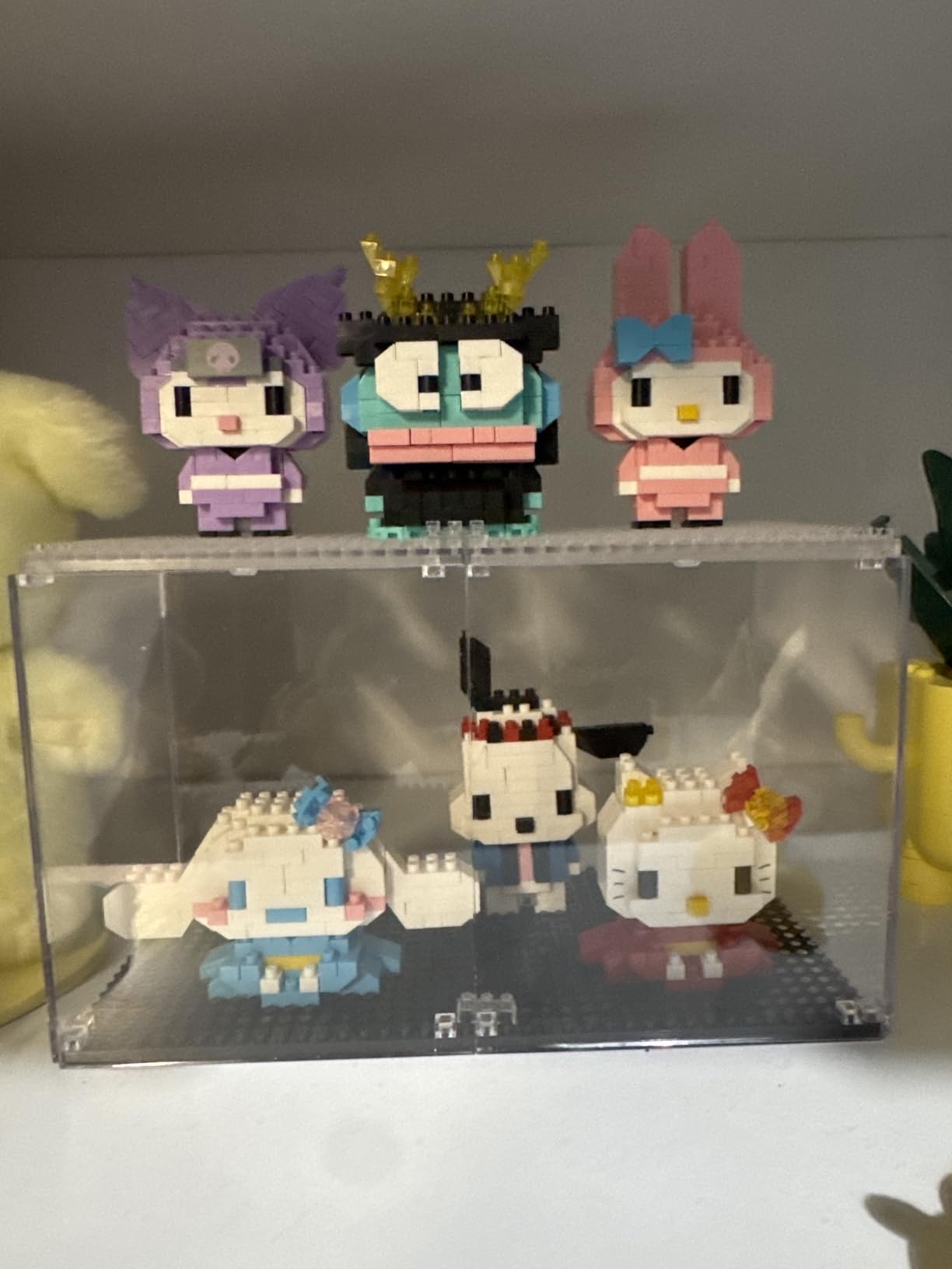 Acrylic Display Case for Figures Dustproof, Clear Display Box with Building Base, Collection Bricks Storage Blocks Aciton Figure Showcase(Black) | Acrylic, Dustproof, 3 Removable Tiered Steps, Holds 35 Minifigures, Desk Display, Gift for Collectors, Black customer photo 1
