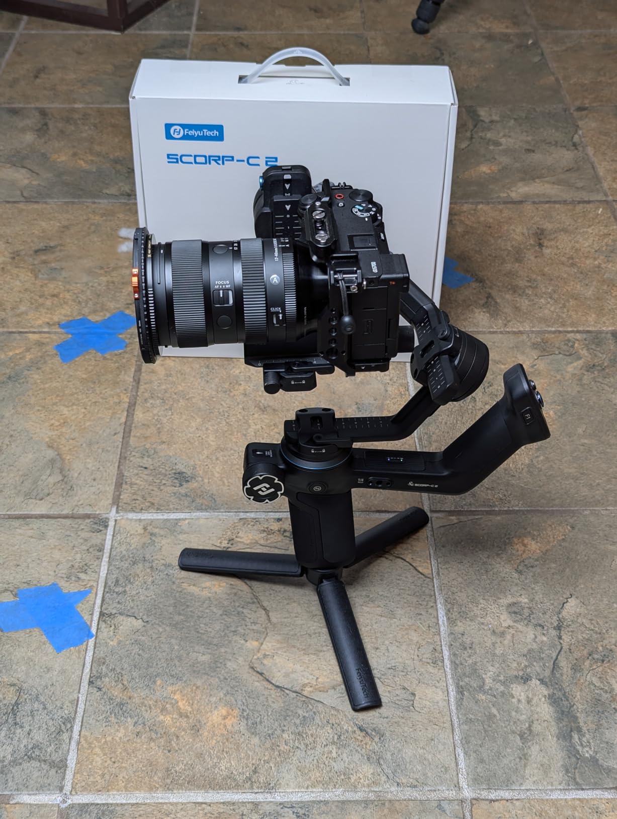 FeiyuTech SCORP-C2 Professional Camera Gimbal Stabilizer, Built-in AI Face/Object Tracking, 3.5kg/7.72lbs Load, Native Vertical Video for YouTube TikTok, for Sony A7, Canon EOS R, Nikon Z Mirrorless customer photo 1