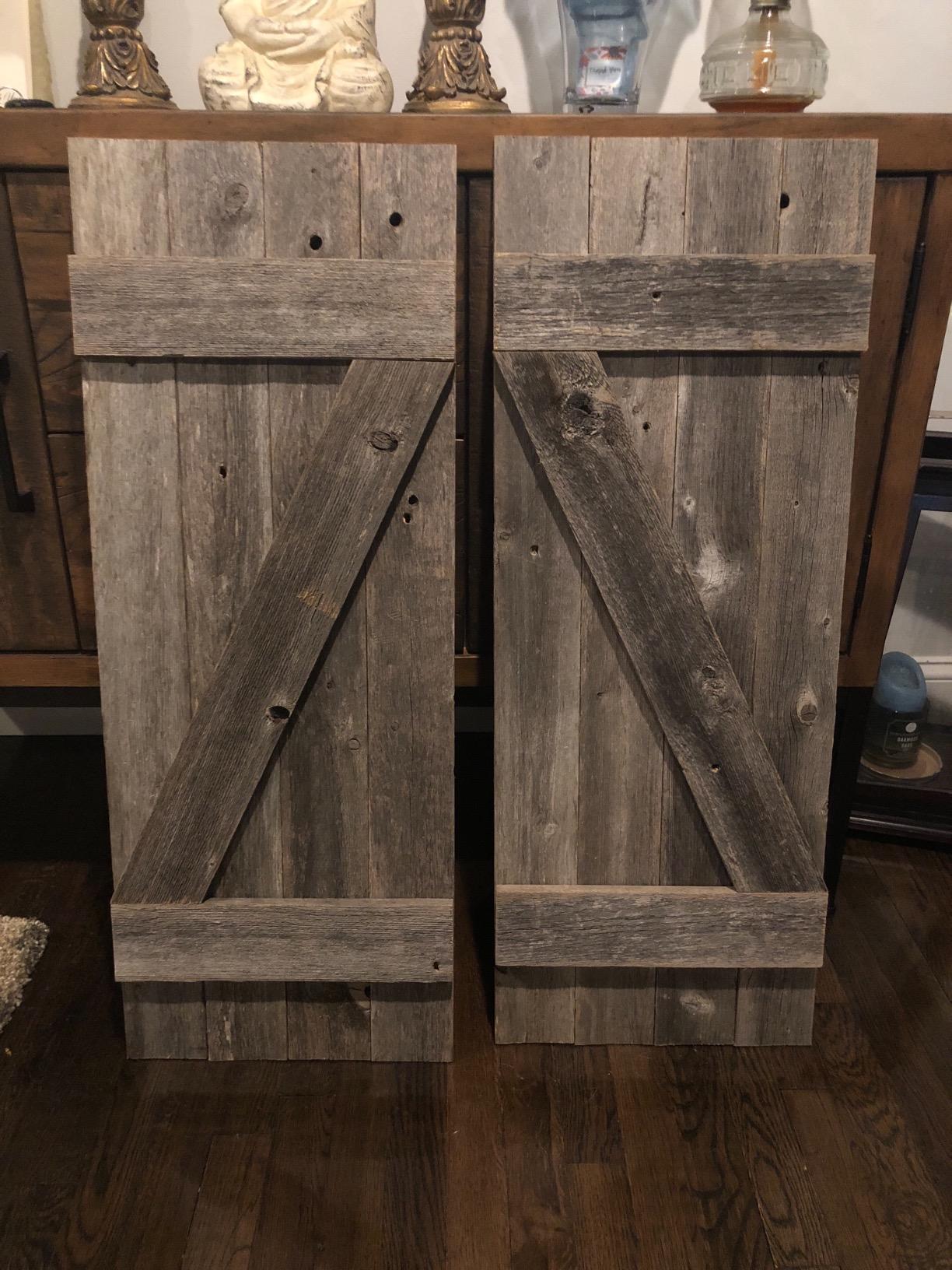 BARNWOODUSA Decorative Shutters Set of 2 Rustic Farmhouse Window Shutters | Decorative Shutters Set of - Crafted for everyday use. Easy installation. Rustic style. customer photo 1
