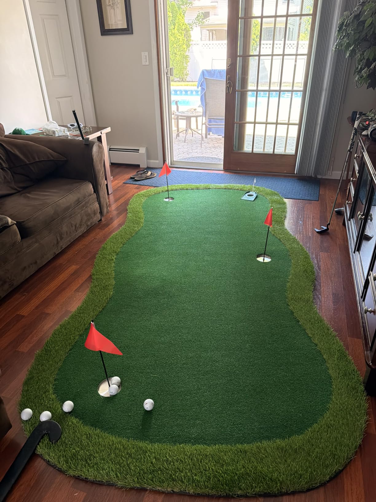 Golf Putting Green, Large Practice Putting Mat for Indoor Outdoor | with Movable Cup, Custom Slope Pad, Professional Golfing Training Mat for Home/Backyard customer photo 1