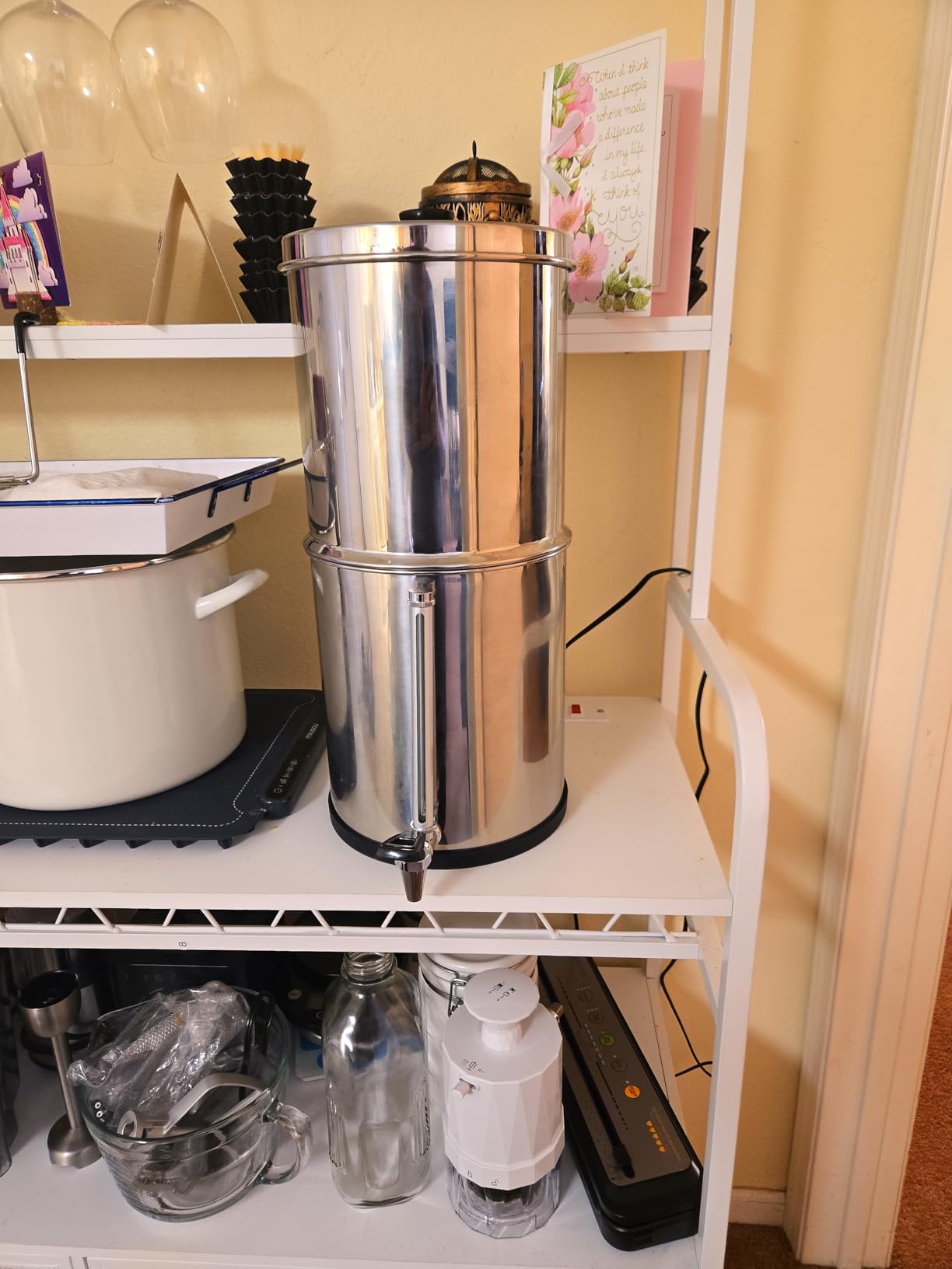 Purewell 3-Stage 0.01 Microm Ultra-Filtration Gravity Water Filter System, NSF/ANSI 42&372 Certification, 304 Stainless Steel Countertop System, 2.25G customer photo 1