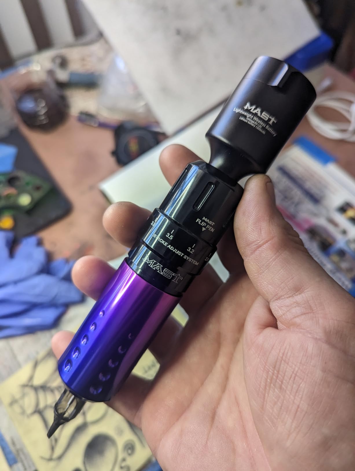 Mast T1 Tattoo Wireless Battery Power Supply Digital Display 50mm Length Lightweight for Tattoo Pen Machine (Short) customer photo 1
