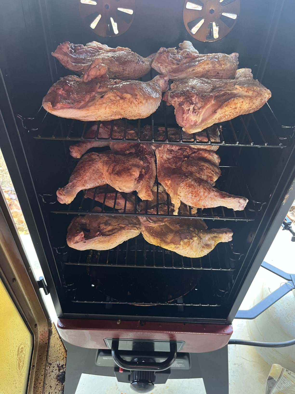 Pit Boss 3-Series Gas Vertical Smoker, Red Hammertone - 10773 customer photo 1