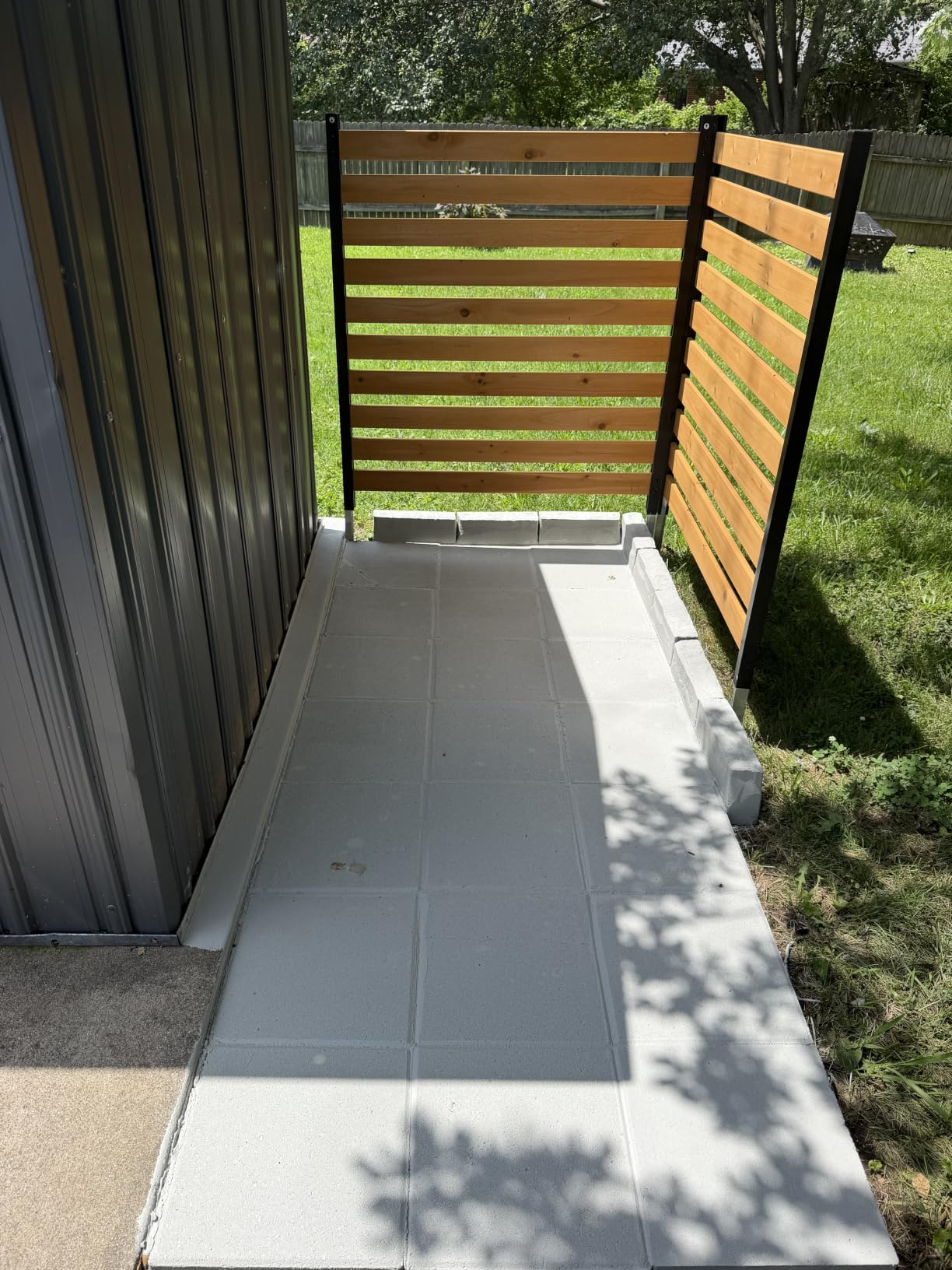 Enclo Charleston Privacy Screen, Cedar Wood, DIY No Dig Screen Kit | 3.5ftH x 3ftW, 2 Panels, AC Unit Slatted Fence, EC18009 customer photo 1