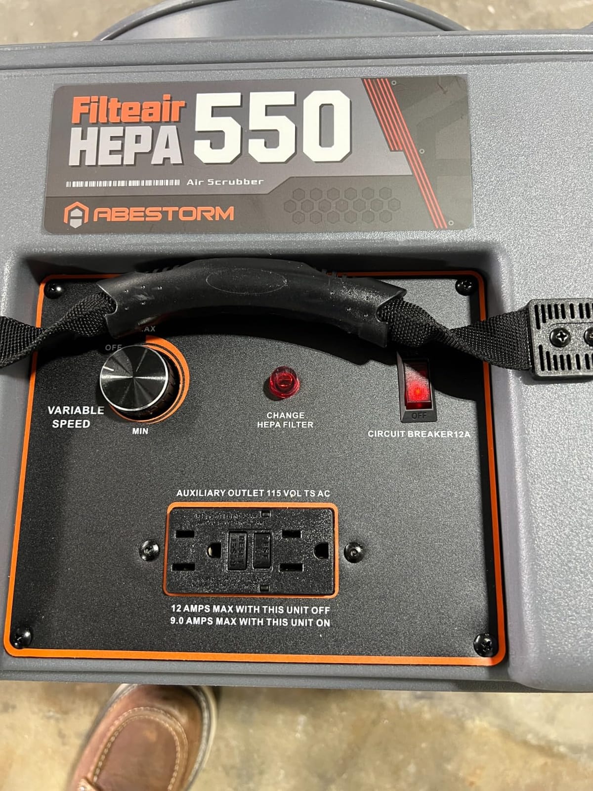 Abestorm HEPA 550 Air Scrubber with 3-Stage Filteration, GFCI Connection | Stackable for Commercial / Industrial / Home Use, With MERV-10 & HEPA/Actived Carbon Filters customer photo 1