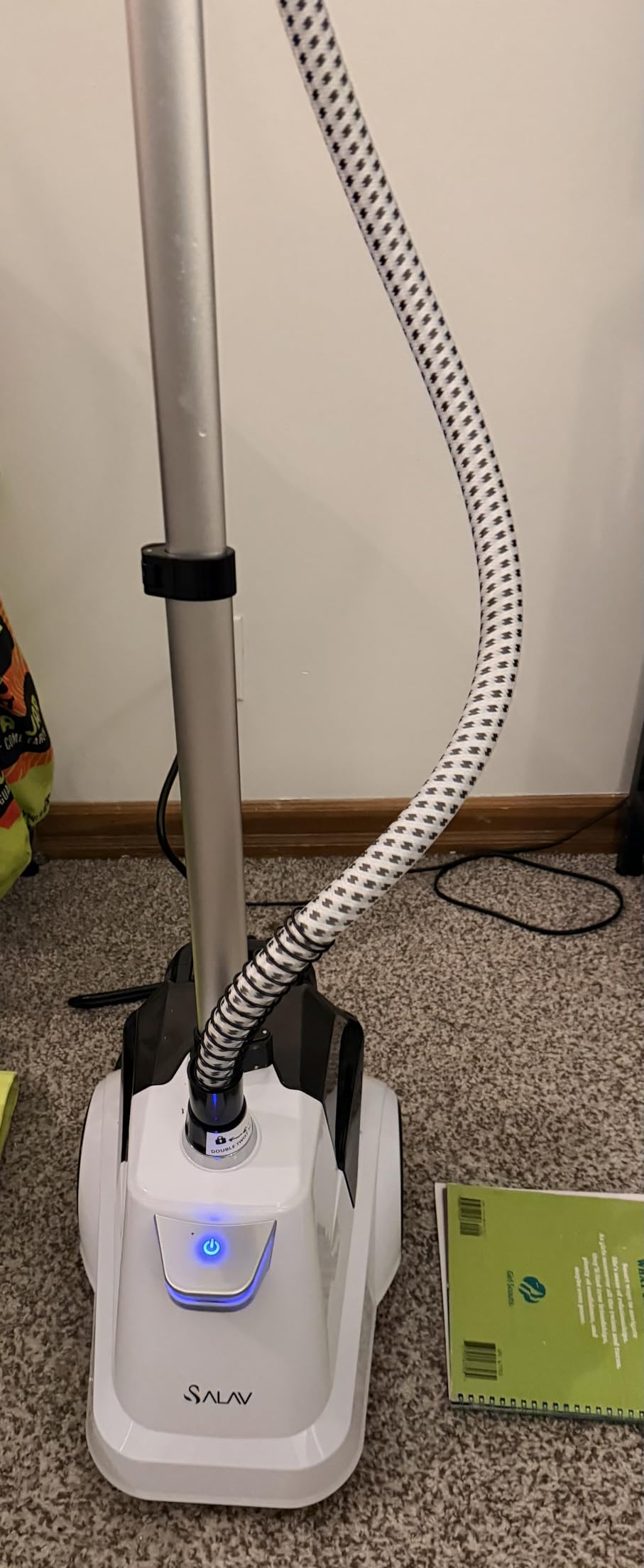 SALAV Heavy Duty Commercial Full-Size Garment Steamer with Foot Pedals and Extra Large 3L (101.5 oz) Water Tank, 1800 watts, 90+min of Continuous Steam (White) customer photo 1