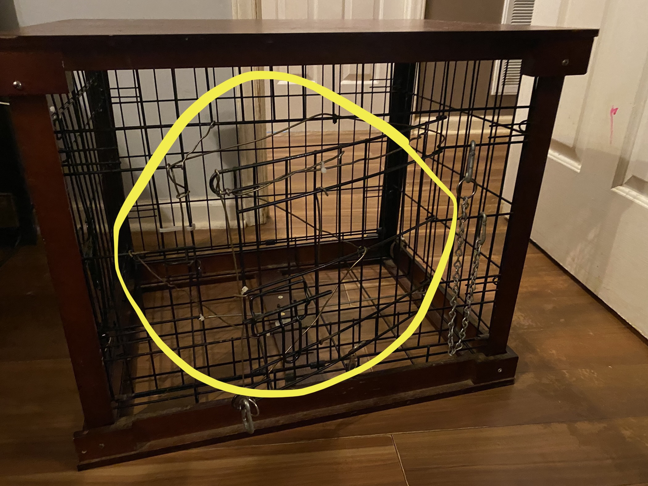 beeNbkks Furniture Style Dog Crate End Table, Double Doors Wooden Wire Dog Kennel with Pet Bed, Decorative Pet Crate Dog House Indoor Medium Large customer photo 2