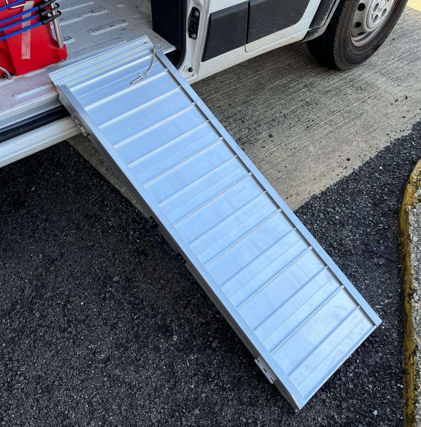 Portable Wheelchair Ramp 3FT, Ramps for Wheelchairs for Home Steps | Non-Skid, Aluminum, 800lb, Protective Side Rails, Handle, Universal Mobility Scooter Compatibility, Compact Foldable Storage customer photo 2