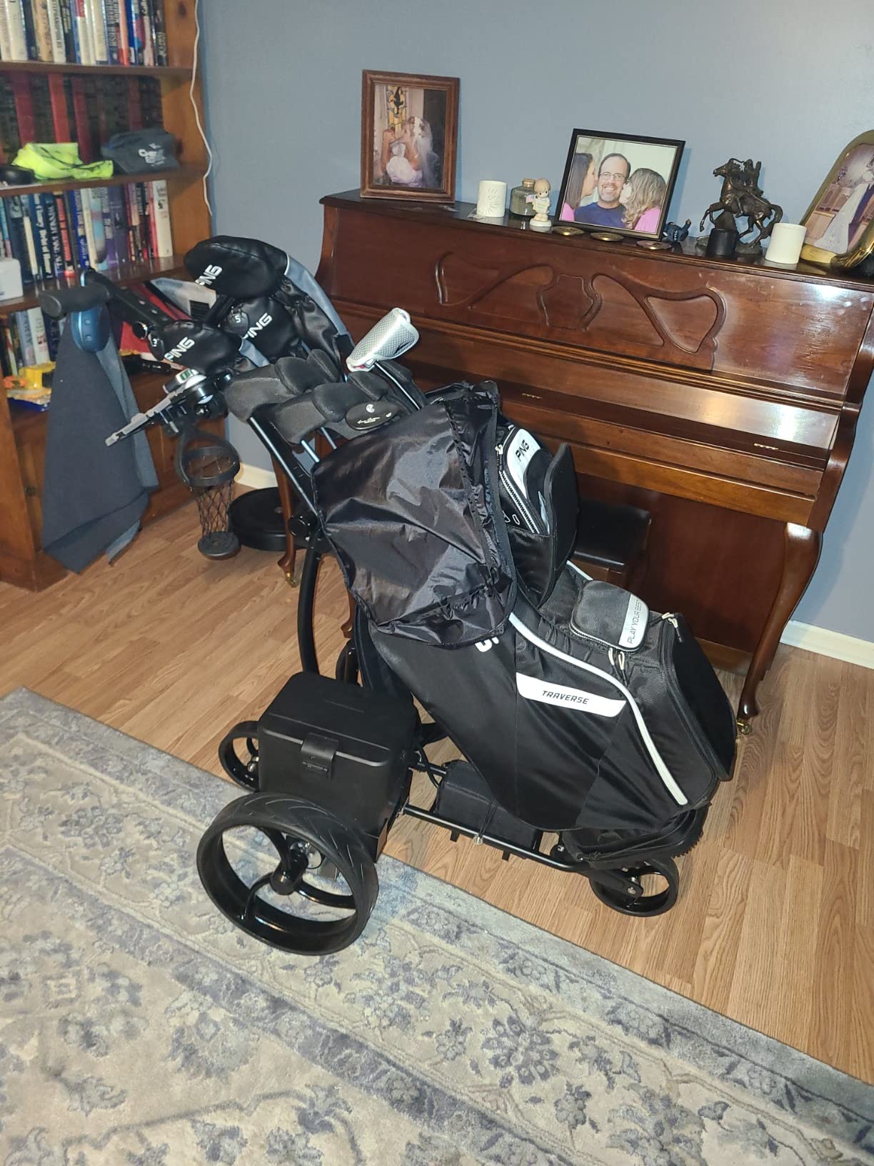 The Pro Wireless Remote Control Electric Golf Cart, Built-in 6 Pack Cooler, Seat, USB Port and Holders, 12V Lithium Battery Lasts 27 Holes customer photo 1