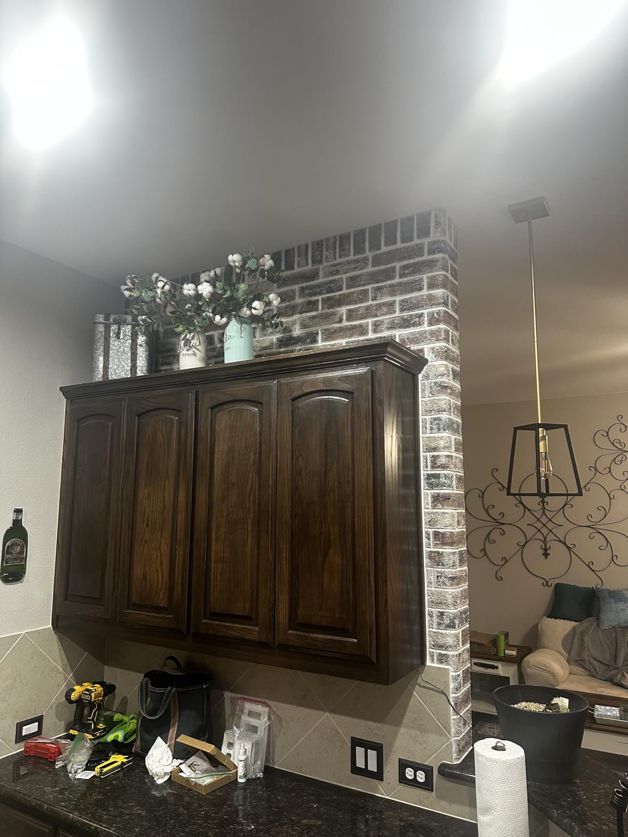 Art3d 20-Pack Durable Faux Brick Peel and Stick 3D Wall Panels, Red Brown | Coverage: 105 Sq. Ft, Waterproof, Oil-Proof, Easy to Wipe, Decorative, Ideal for Bedroom, Kitchen customer photo 2
