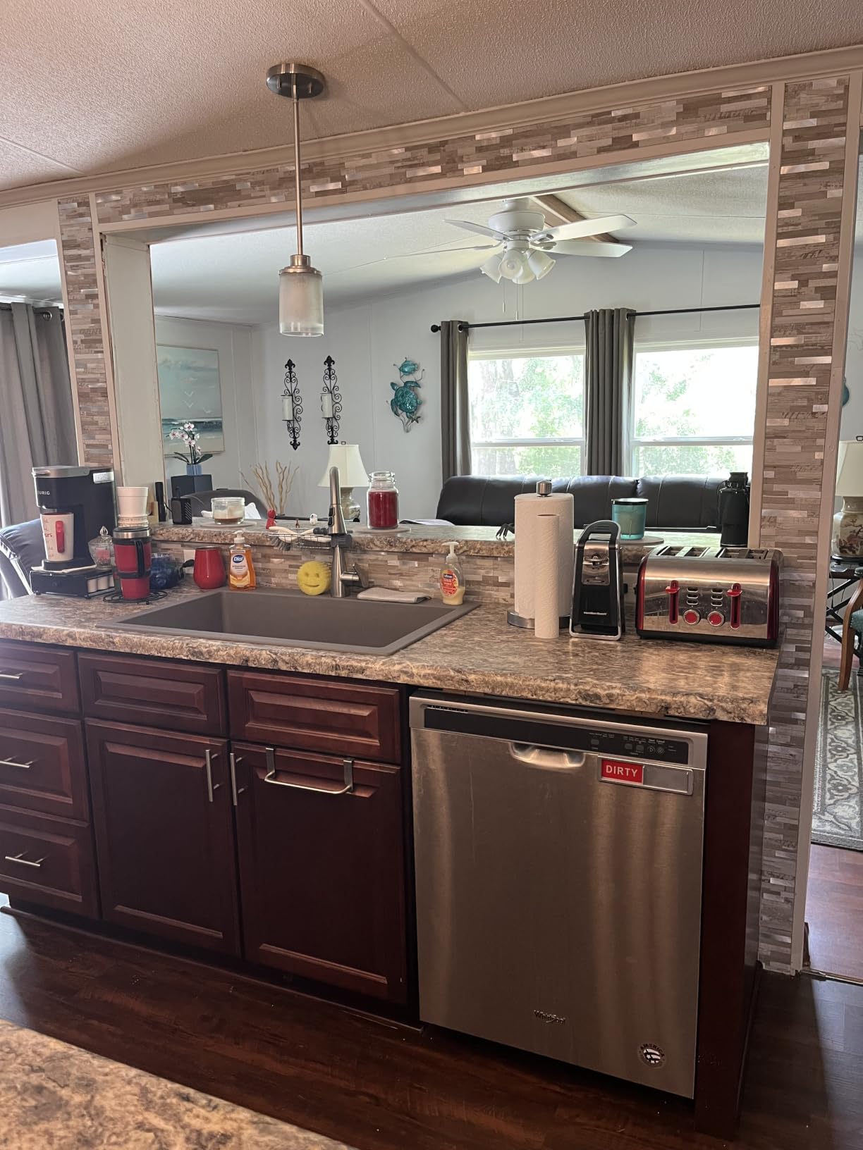 AULIGET 20 Sheets Faux Stone Peel and Stick Backsplash, White Marble Look PVC Wall Tiles customer photo 1