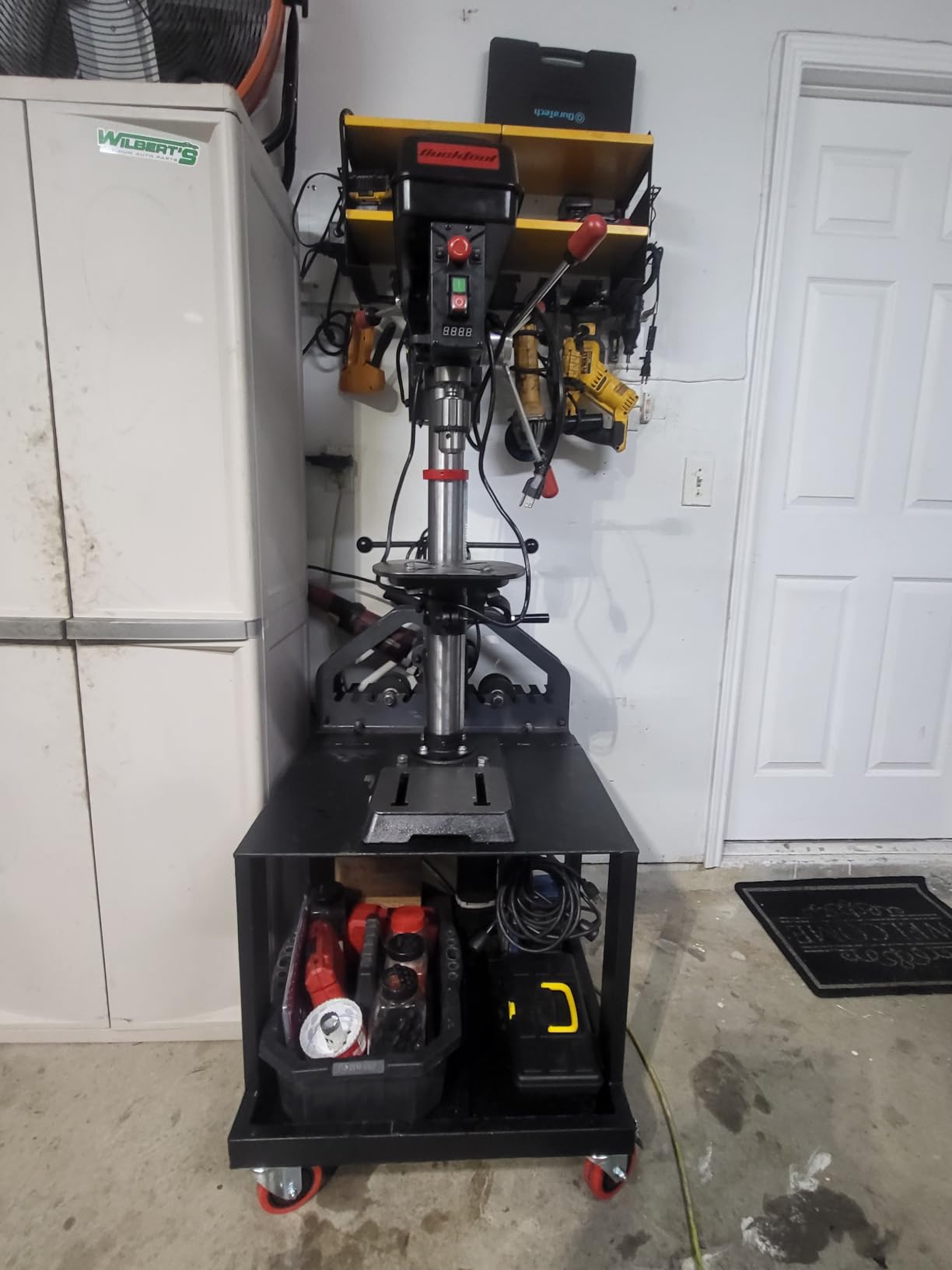 BUCKTOOL 12-Inch Benchtop Drill Press, 580-3200 RPM, 6.2A 3/4 HP Motor with 2-Inch Spindle Travel and 1/32-5/8-Inch Keyed Chuck, 360°/45° Table, Class IIIA Laser and Work Light customer photo 1