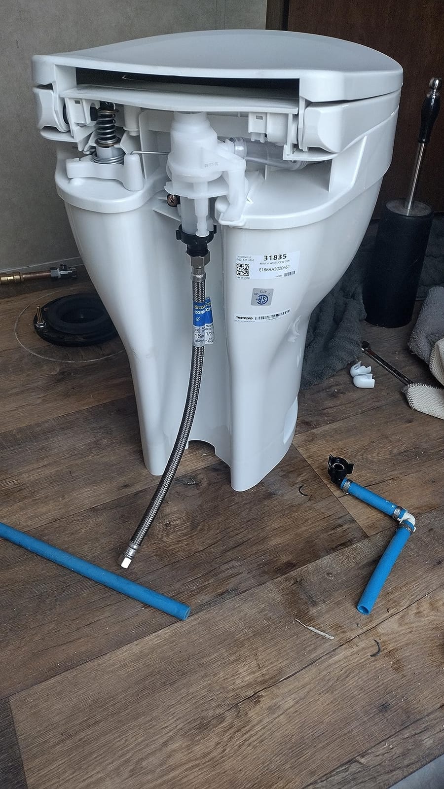 Thetford Aqua-Magic VI High Profile, White | Space-saving design, easy installation, foot flush, Residential sized SloClose seat, deepest toilet bowl available for RVs customer photo 1