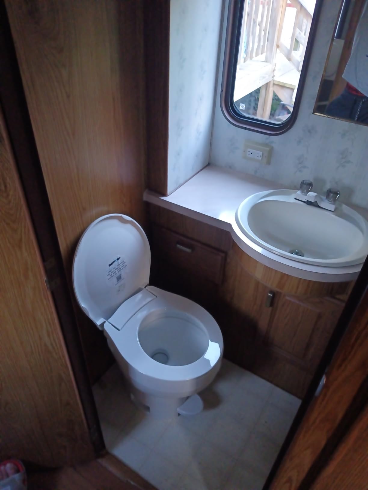 Thetford Aqua-Magic VI High Profile, White | Space-saving design, easy installation, foot flush, Residential sized SloClose seat, deepest toilet bowl available for RVs customer photo 2