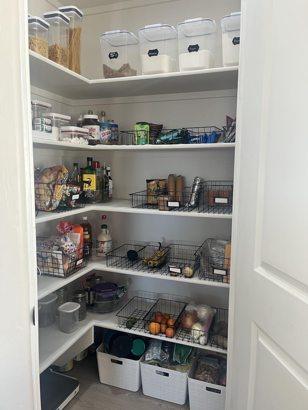 8 Set, Extra Large Wire Baskets for Organizing with Lables, Cabinet Pantry Organization and Storage Bins - Metal Basket for Kitchen, Laundry, Garage, Fridge, Bathroom Countertop Organizer, Black customer photo 2