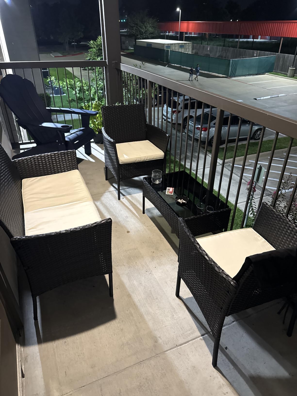 5 Pieces Patio Furniture Sets Outdoor Sectional Sofa Rattan Chair Wicker Conversation Set for Outdoor Backyard Porch Poolside Balcony Garden Furniture with Coffee Table,Khaki Cushion customer photo 2