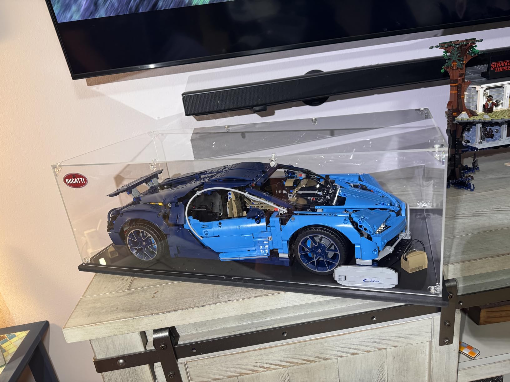 Acrylic Display Case for Lego Model Cars - Interior 24x2x8 inches | 3MM Thick, Solid Wooden Base, Fit for 42143 42115 42083 42096 42056 76139, Dustproof Clear Display Box Showcase customer photo 1