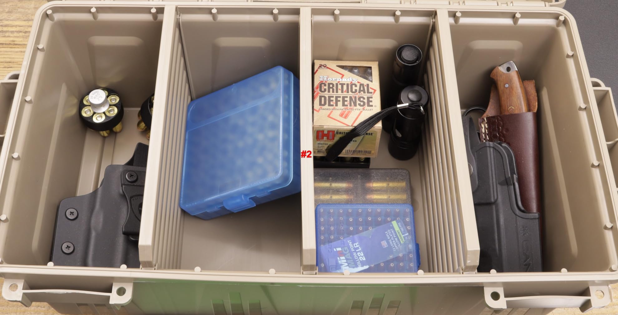 MTM ACDC30 Divided Ammo Crate Utility Box, Outdoor Gear & Tool Storage, Water-Resistant, Stackable, Snap Latch, 21