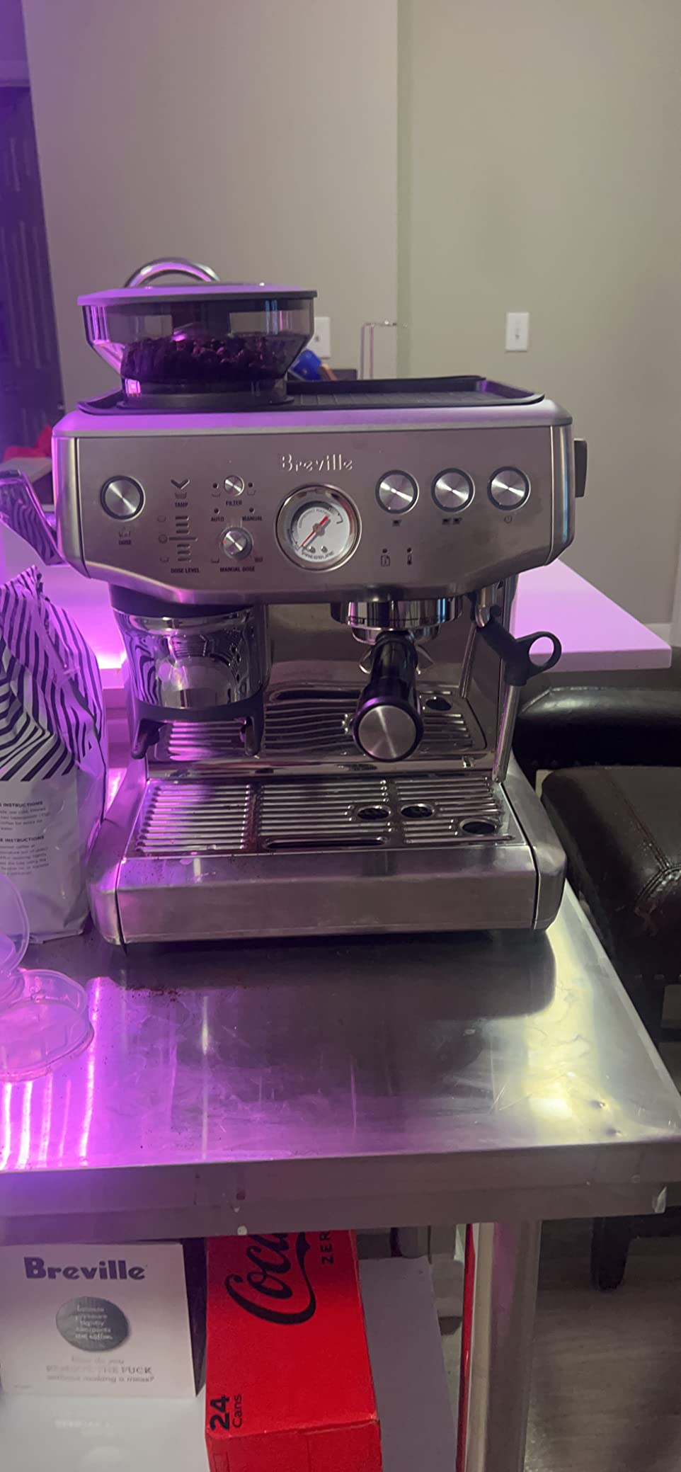 Breville BES876BSS Barista Express Impress, Brushed Stainless Steel | Craft café-quality lattes and cappuccinos at home with this semi-automatic espresso machine with built-in grinder customer photo 2