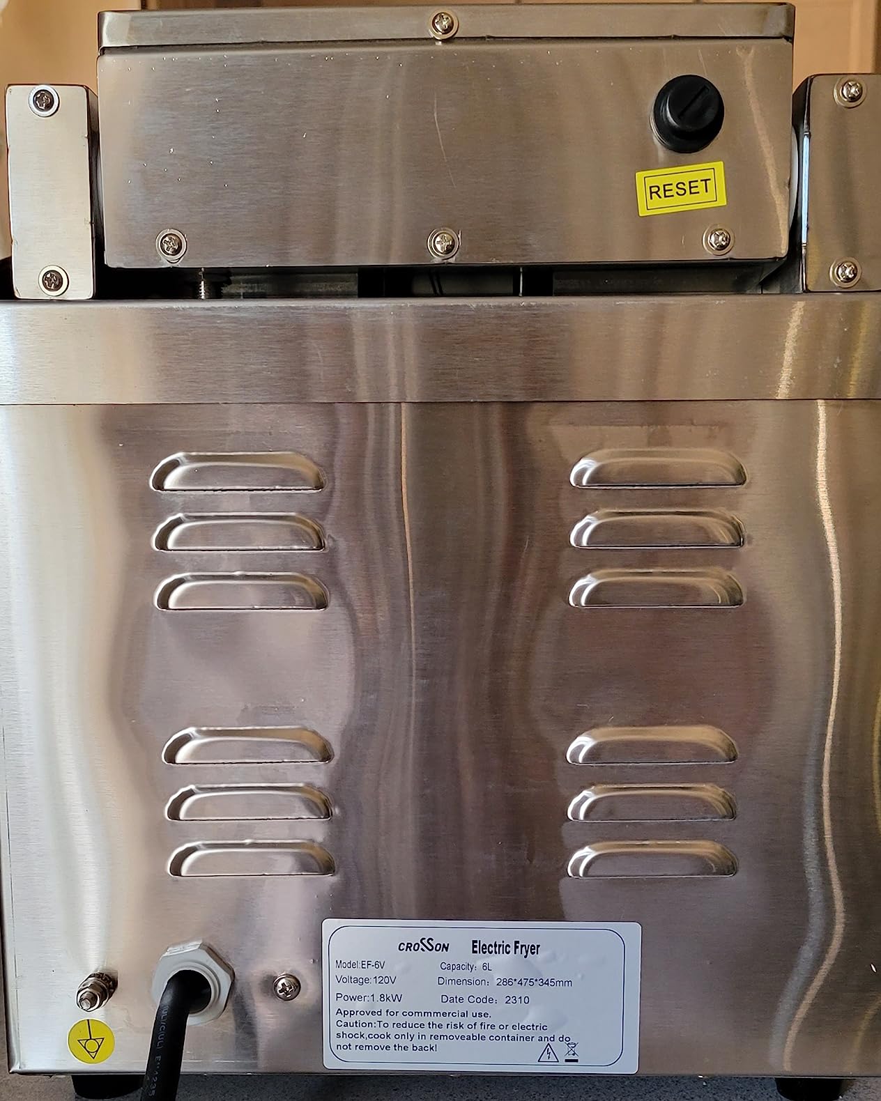 CROSSSON 6L Electric Countertop Deep Fryer Extra Large with Drain,Timer,Basket and Lid for Restaurant Use 120V,1800W Commercial Deep Fryers customer photo 1