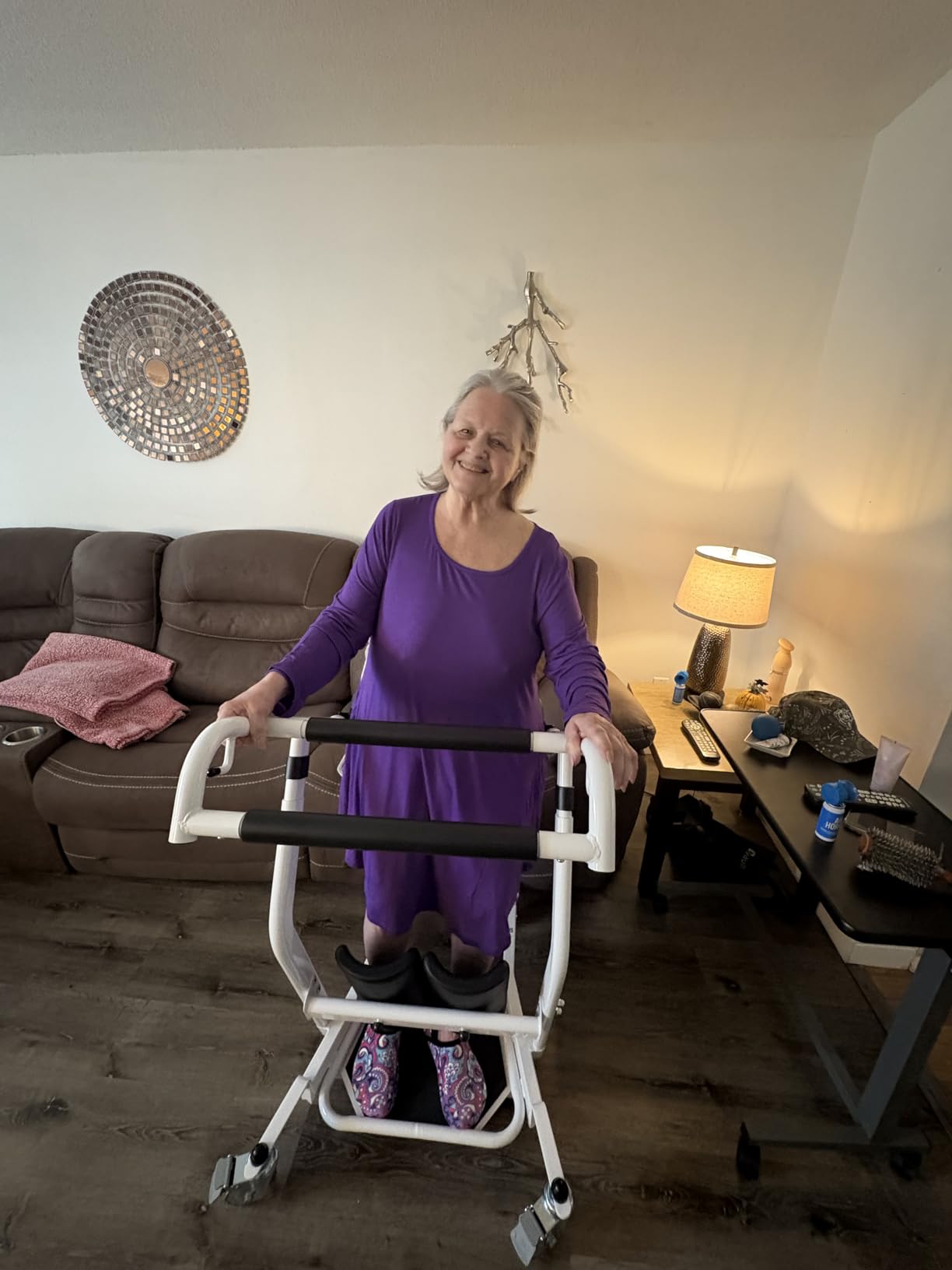 Vive Sit to Stand Lift & Transfer Sling - Elderly Stand Assist Transport Unit Wheelchair Device for Home Care Use, Disability Aid Product for Adults (Sit to Stand Lift + Transfer Sling) customer photo 1