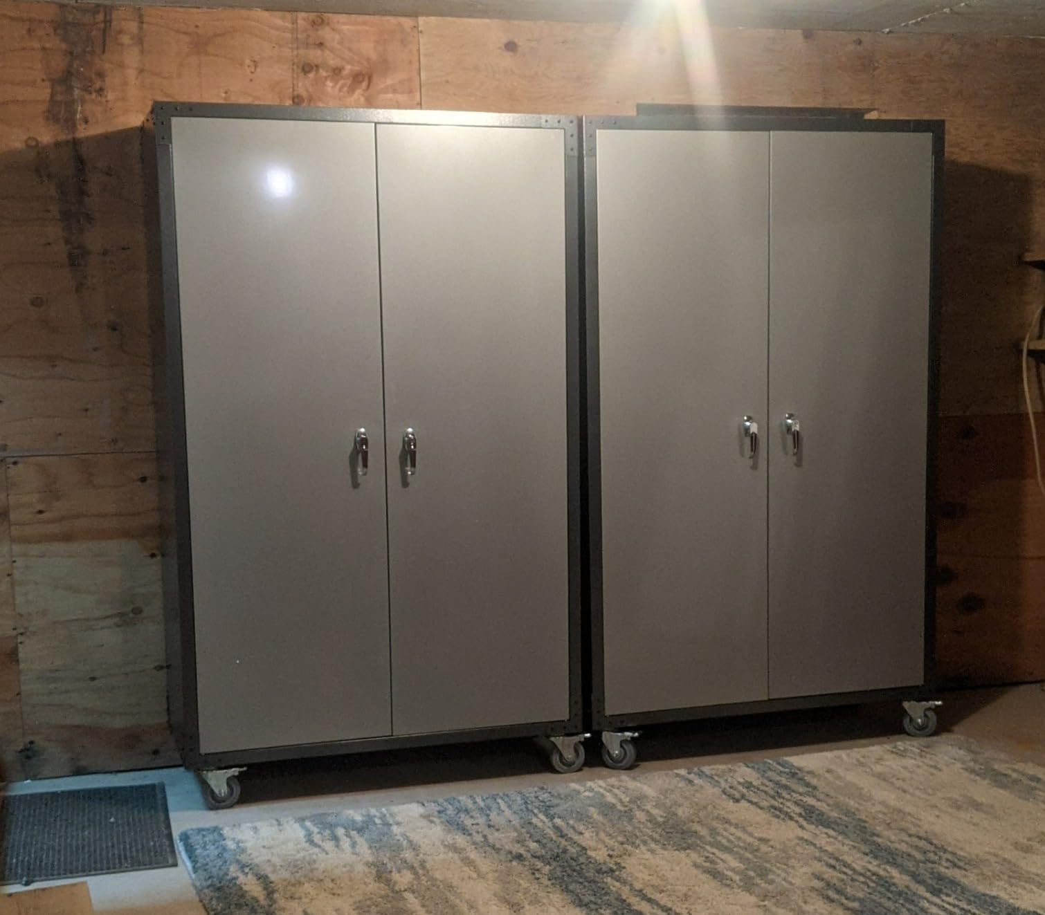 VINGLI Upgraded Wide & Deep Garage Storage Cabinet, Metal Storage Cabinet with Pegboards, Wheels, Locking Doors and Adjustable Shelves (Black, 43''W x 20''D x 72''H) customer photo 2