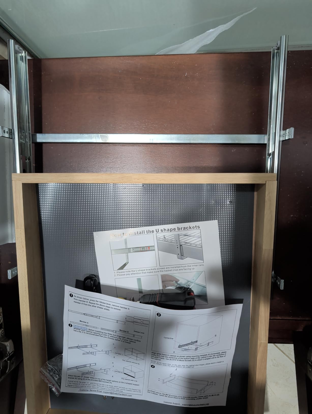 DINDON 2 Tier Wood Pull Out Cabinet Organizer (17