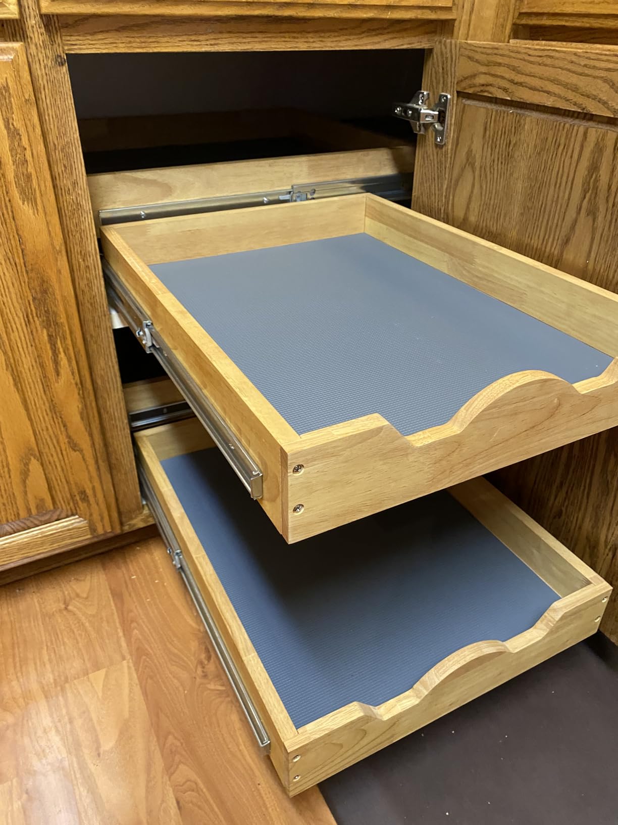 DINDON 2 Tier Wood Pull Out Cabinet Organizer (17