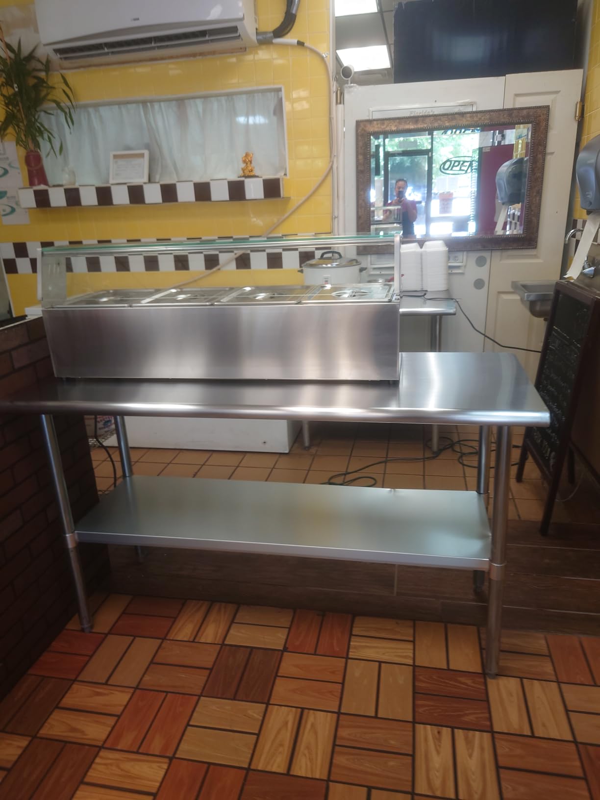 WILPREP 5-Pan Commercial Food Warmer, 50QT Steam Table Buffet Server and Warmer, 1200W Electric Warming Tray, Stainless Steel Bain Marie Buffet Catering Food Warmer for Parties Hotels Restaurants customer photo 2
