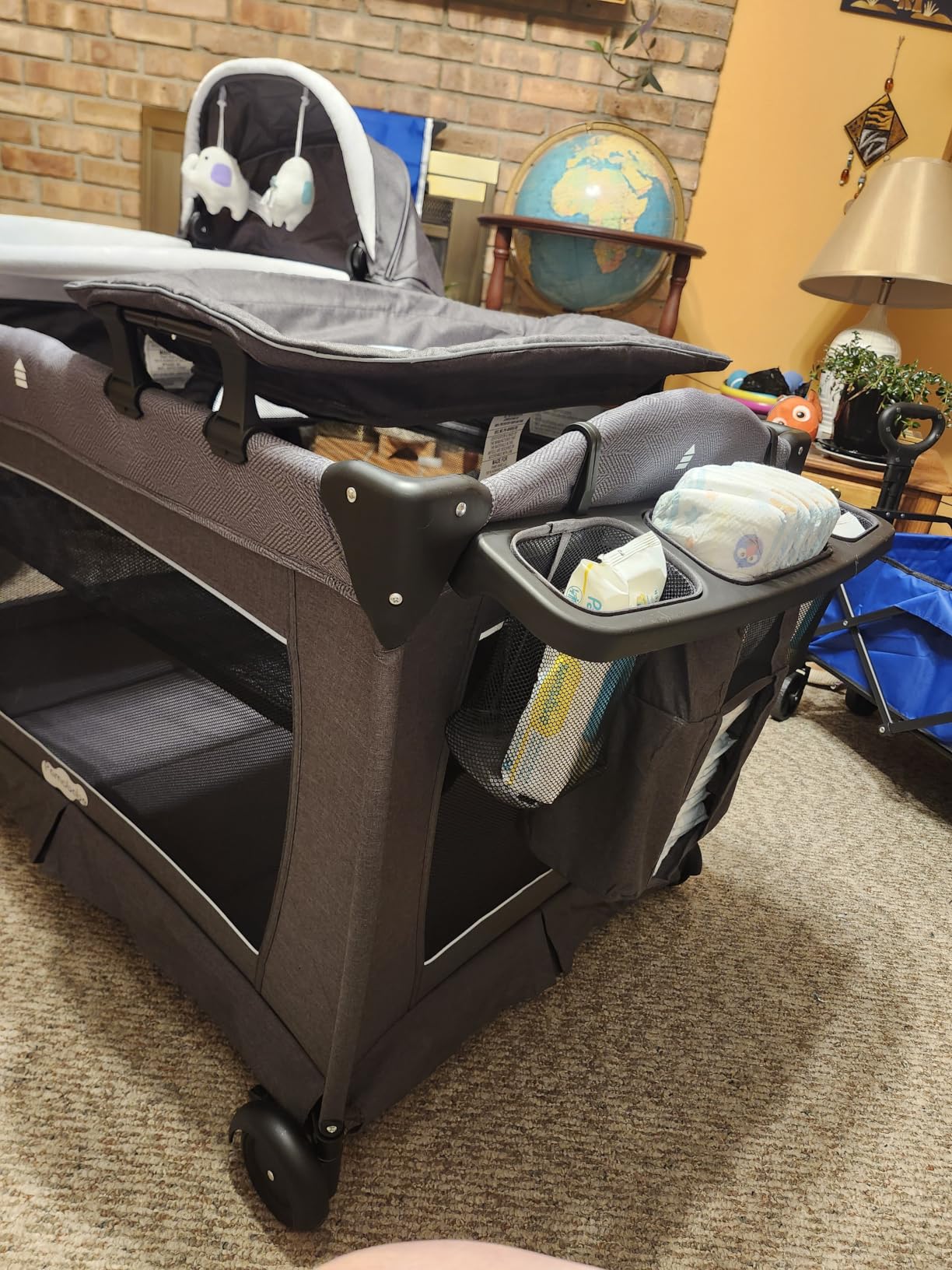 Pamo Babe Pack and Play 4-in-1 Baby Playard with Bassinet & Changing Table, Foldable Portable Playpen with Mattress customer photo 2