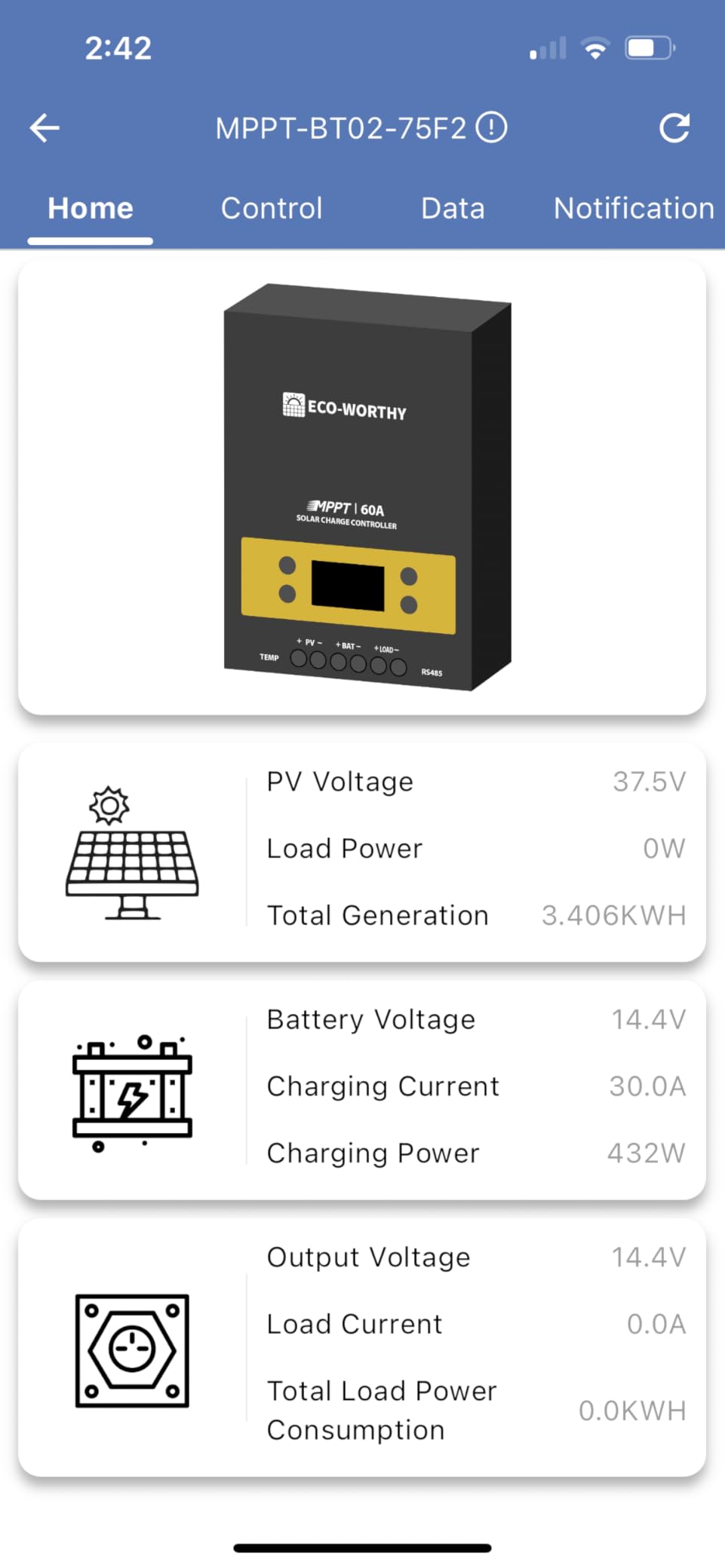 ECO-WORTHY 400 Watt 12 Volt Premium Solar Panel Kit: 4pcs 100W Solar Panel + 40A MPPT Charge Controller + Bluetooth Module + Mounting Z Brackets, 400W 12V Solar Power Off Grid System for Home, RV, Boat customer photo 2
