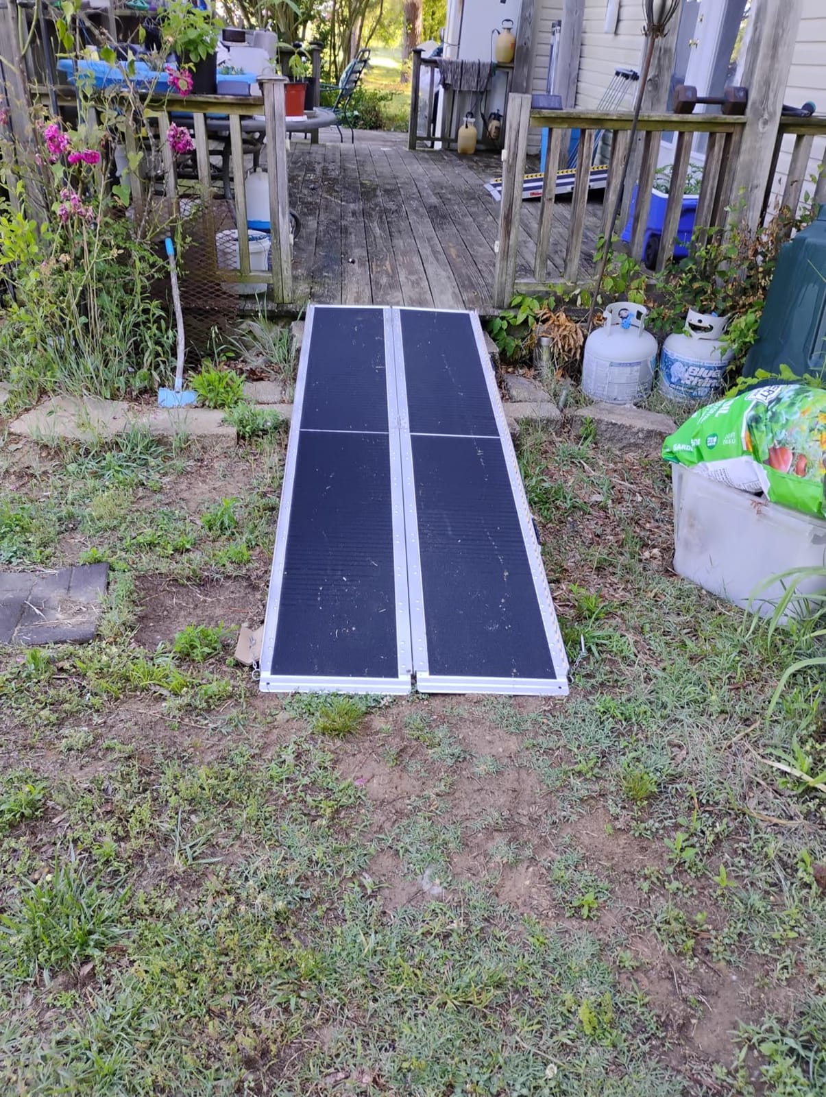 VNN Portable Wheelchair Ramp 8FT, Seamless Non-Slip Aluminum Ramps for Wheelchairs for Home, Handicap Wheelchair Ramps for Home Steps, Aluminum Loading Dock Plates customer photo 1