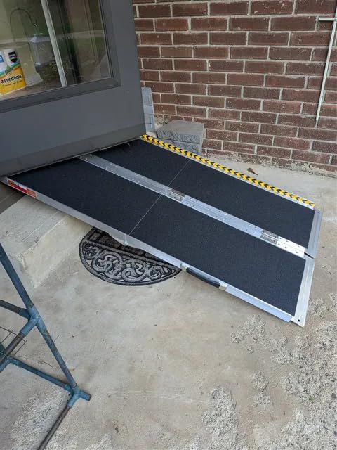 VNN Portable Wheelchair Ramp 8FT, Seamless Non-Slip Aluminum Ramps for Wheelchairs for Home, Handicap Wheelchair Ramps for Home Steps, Aluminum Loading Dock Plates customer photo 2