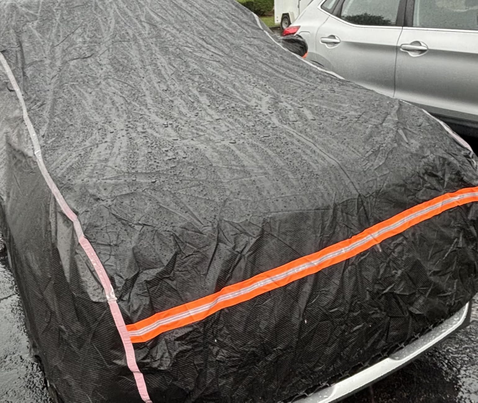 Car Cover Waterproof All Weather, 6 Layers Car Covers for Automobiles, Full Exterior Cover with Zipper, Outdoor Sun UV Rain Snow Wind Protection, Fit for 185