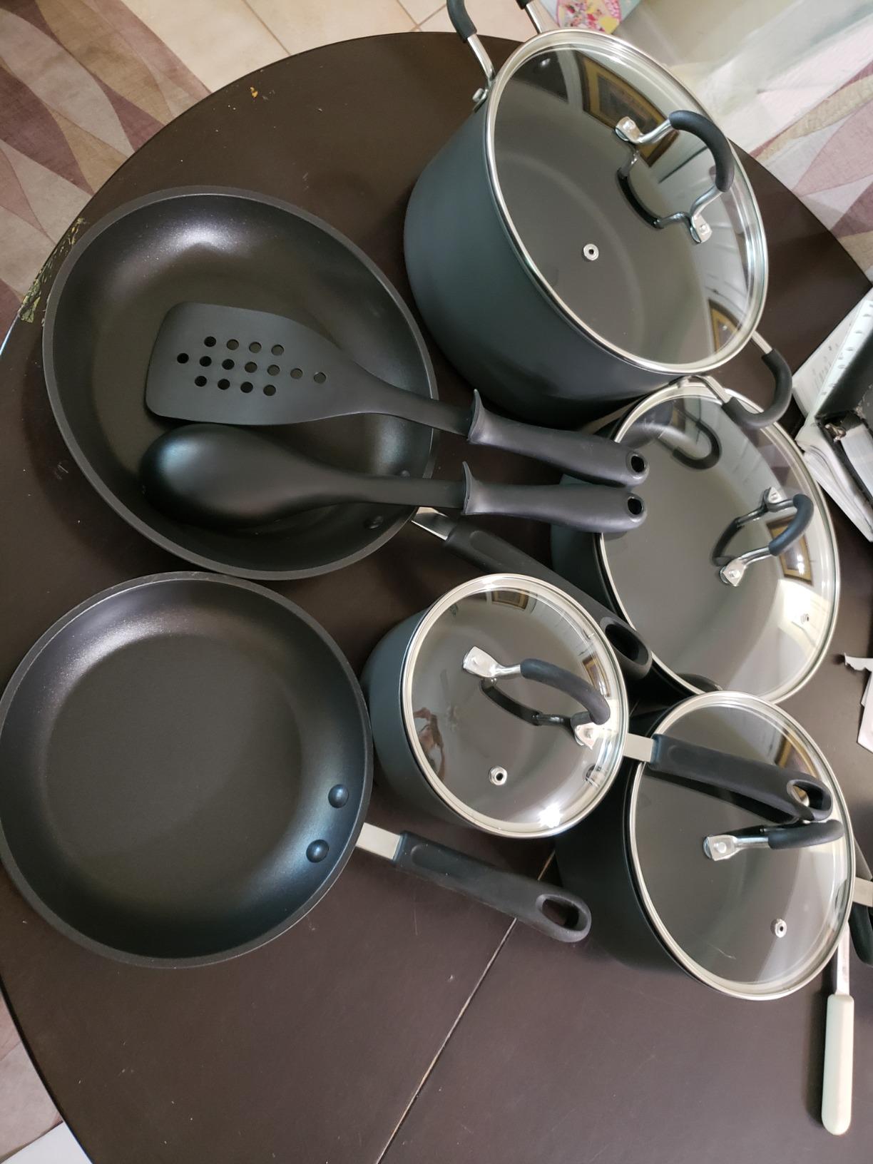 Cook N Home Professional Pots and Pans Nonstick Hard Anodized Cookware Set, Dishwasher Safe with Stay-Cool Handles, 10-Piece, Black customer photo 1