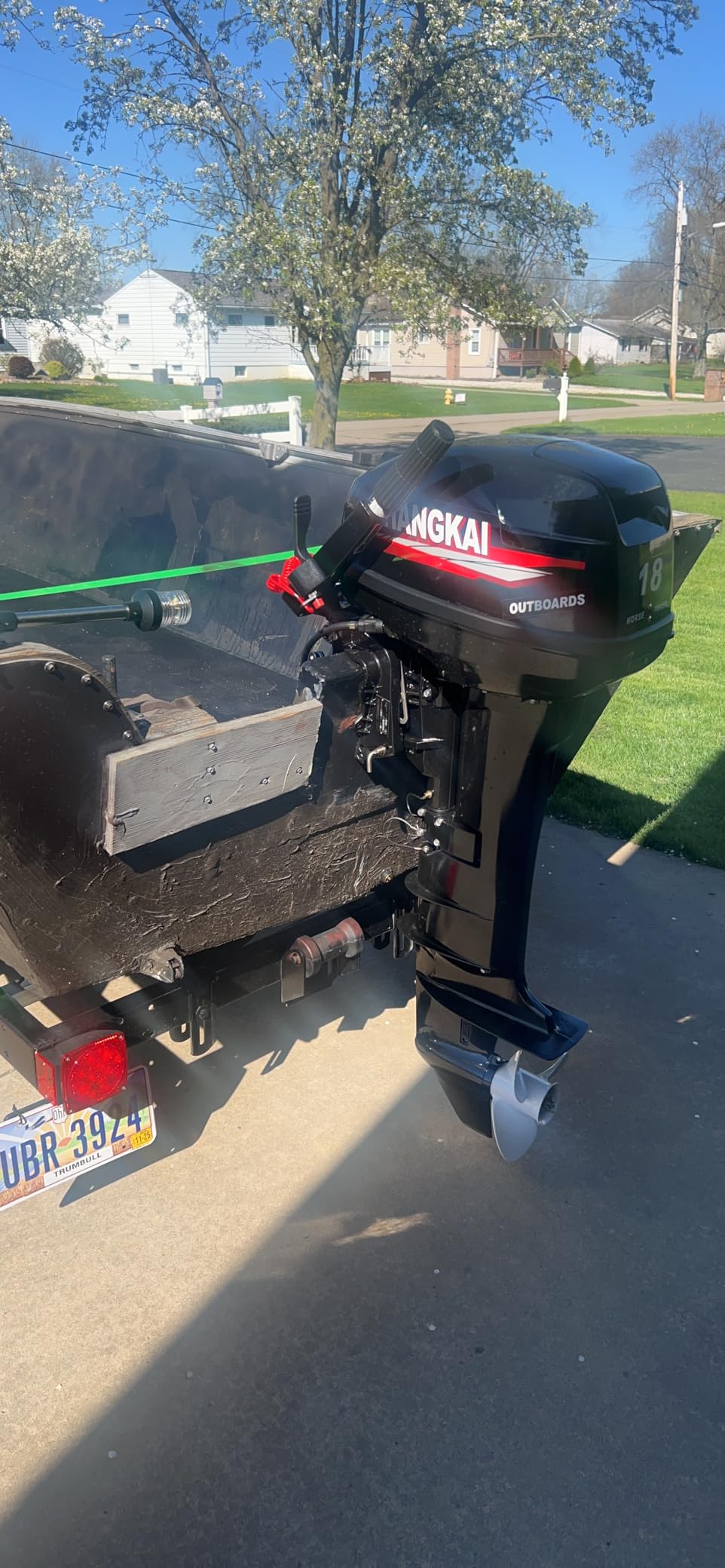 2 Stroke 18HP Outboard Motor, Long Shaft Outboard Motor Boat Engine, 246CC Heavy Duty Fishing Boat Marine Engine with CDI Ignition System Water Cooling System - Long Shaft customer photo 1