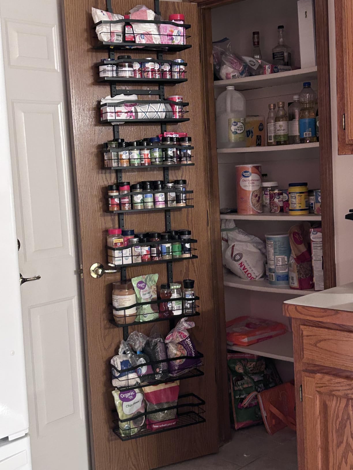 Moforoco 9-Tier Over The Door Pantry Organizer, Pantry Organization and Storage, Black Hanging Basket Wall Spice Rack Seasoning Shelves, Home & Kitchen Bedroom Bathroom House Essentials customer photo 1