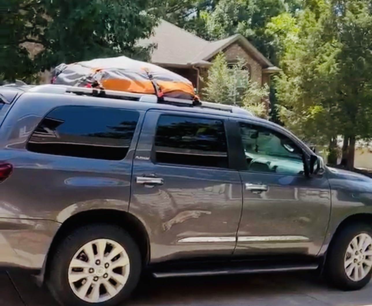 Car Rooftop Cargo Carrier Bag - 23 Cubic Feet Waterproof Heavy Duty 900D Roof Bag for All Vehicles SUV with/Without Roof Rack customer photo 2