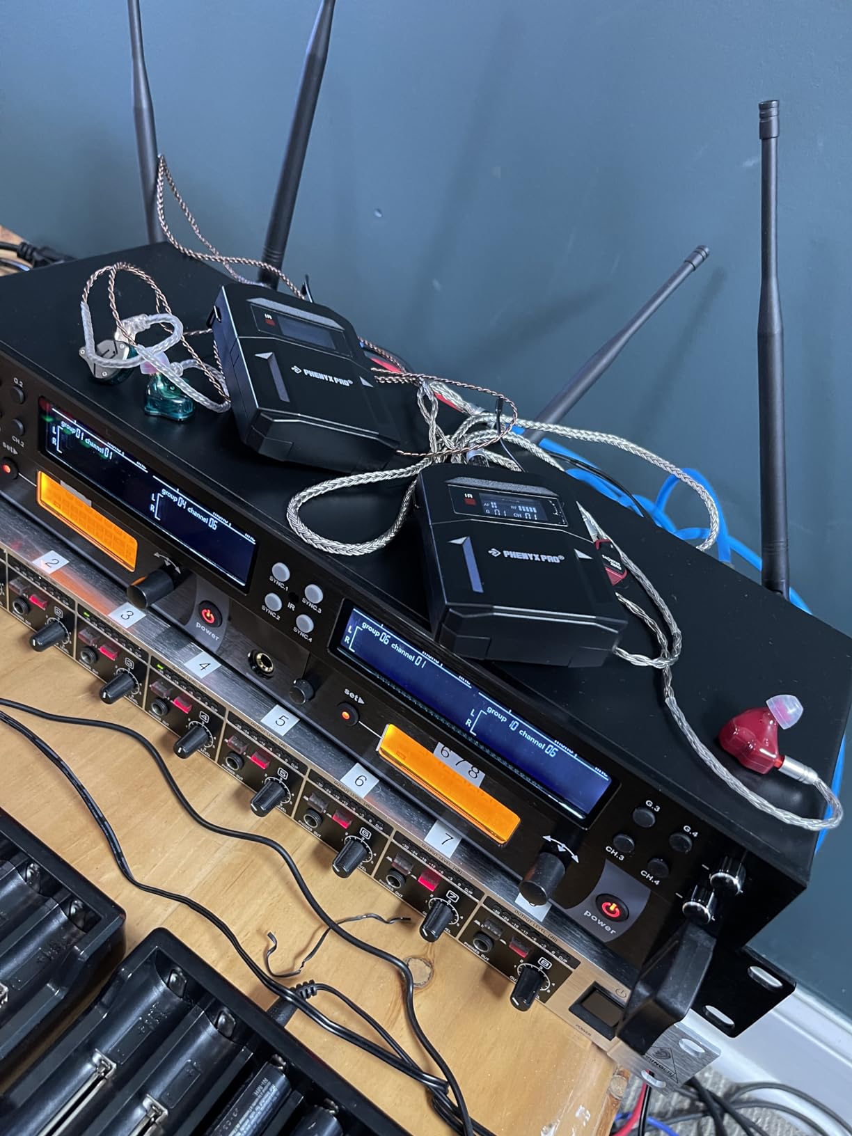 Phenyx Pro 4-Channel UHF Mono Wireless in Ear Monitor System PTM-33-4B | 4 Bodypacks, 4 x 25 Frequencies, 164 ft Range, Singers, Musicians, Bands, Live Stage, Worship customer photo 2