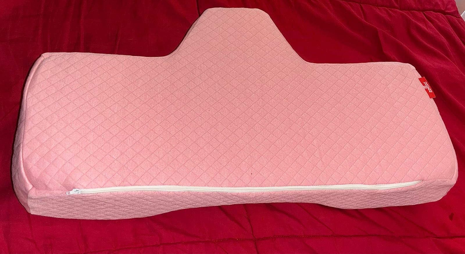 Lash Pillow, Memory Foam Eyelash Pillow for Lash Beds, Pink | Ergonomic lash pillows for eyelash extensions provide head and neck support with side pockets for beauty tools customer photo 2