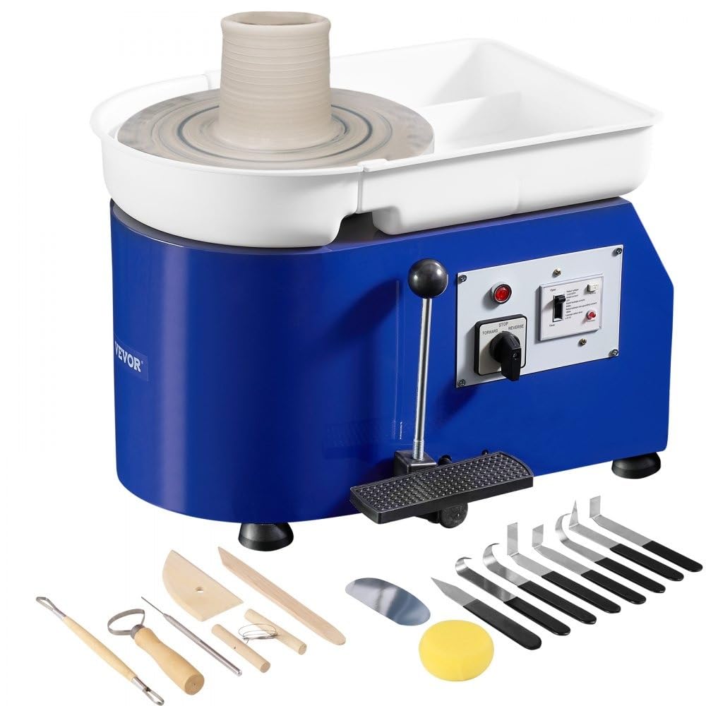 VEVOR Pottery Wheel 11inch 350W Ceramic Wheel Forming Machine Accessory Kit | For Work Art Craft DIY, Adjustable 60-300RPM Speed Handle and Foot Pedal Control, ABS Detachable Basin Sculpting Tool Apron customer photo 1