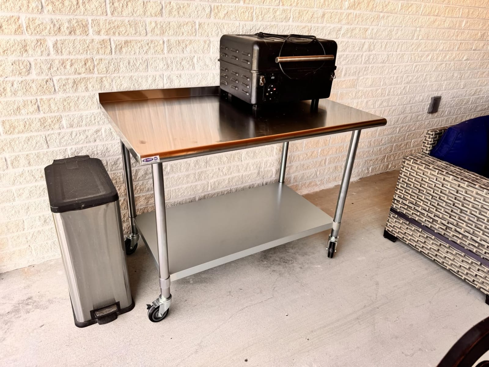 HARDURA Stainless Steel Table 24 x 48 Inches with Wheels Casters NSF Heavy Duty Commercial Prep Table with 2